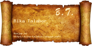 Bika Talabor névjegykártya